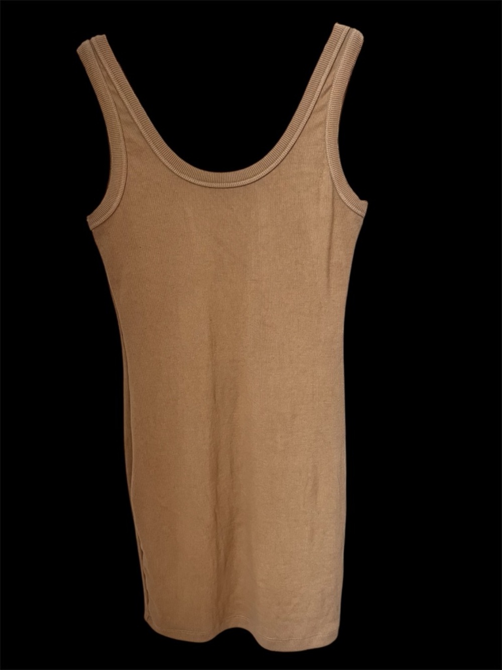 Signature Ribbed Tank Dress - Camel Brown - Picture 2 of 4